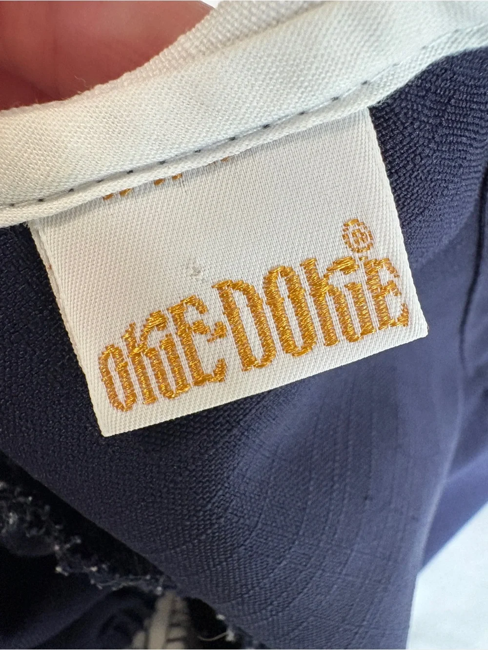 okie dokie Navy and White Sailor Dress with Gold Stars